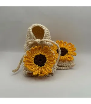 9-12 Month Knitted Sunflower Sandal
