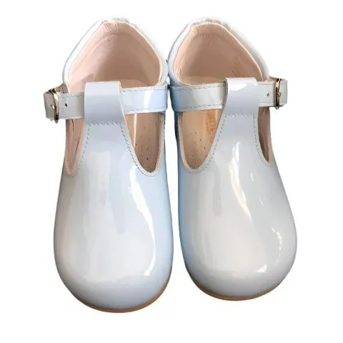 Andanines Blue Patent Toe Bar Shoes