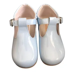 Andanines Blue Patent Toe Bar Shoes
