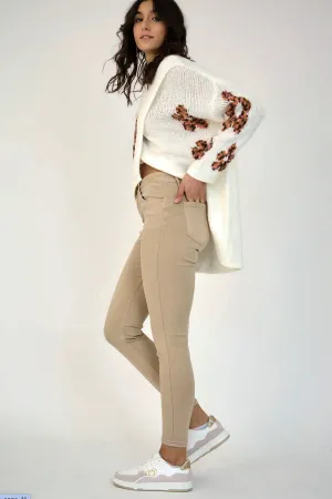 Anna High Rise Jeans - Stone - AL1
