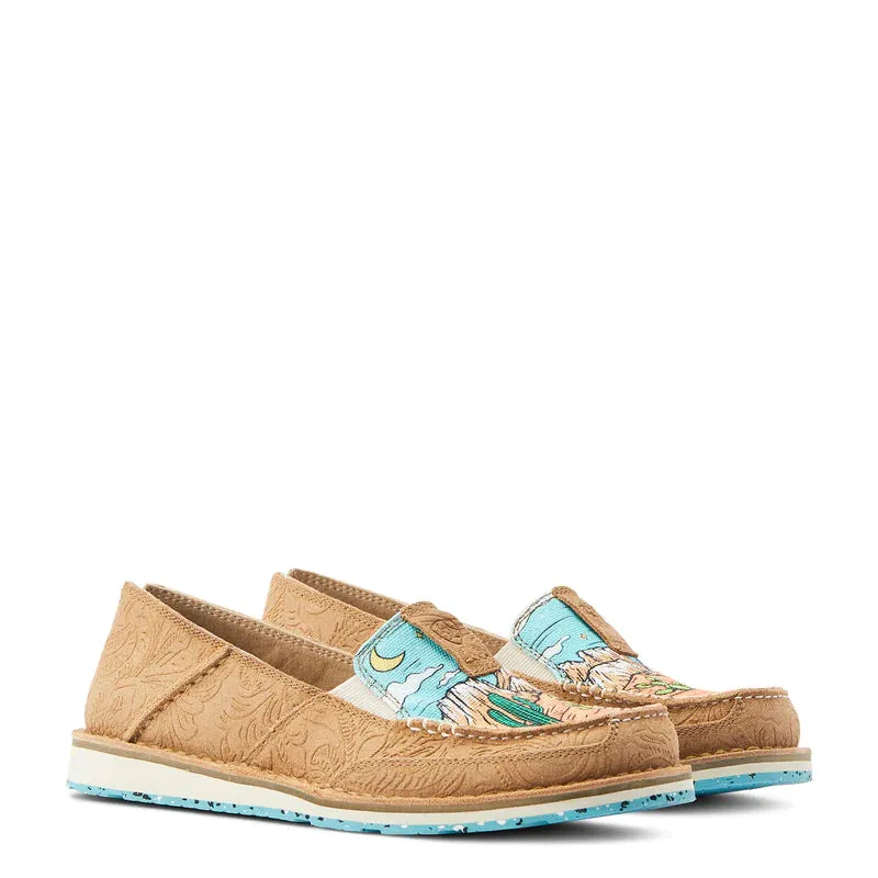 Ariat Cruiser Tan Suede Emboss Arizona Skies Ladies Shoes
