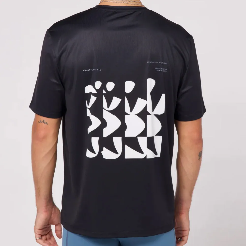 Bandit Running Runner Grid Drift Performance Tee - Black