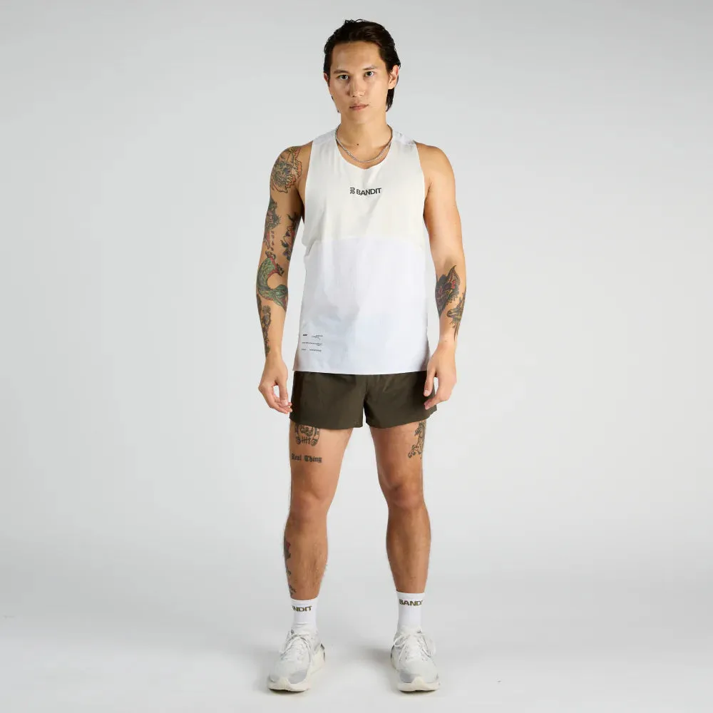 Bandit Running Vento Performance Singlet Pieced - White
