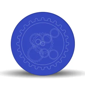 Blueprint <br>Glass Table Spinner 17.75"