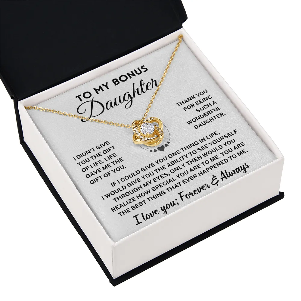 Bonus Daughter Gift, "Forever & Always", Knot Necklace