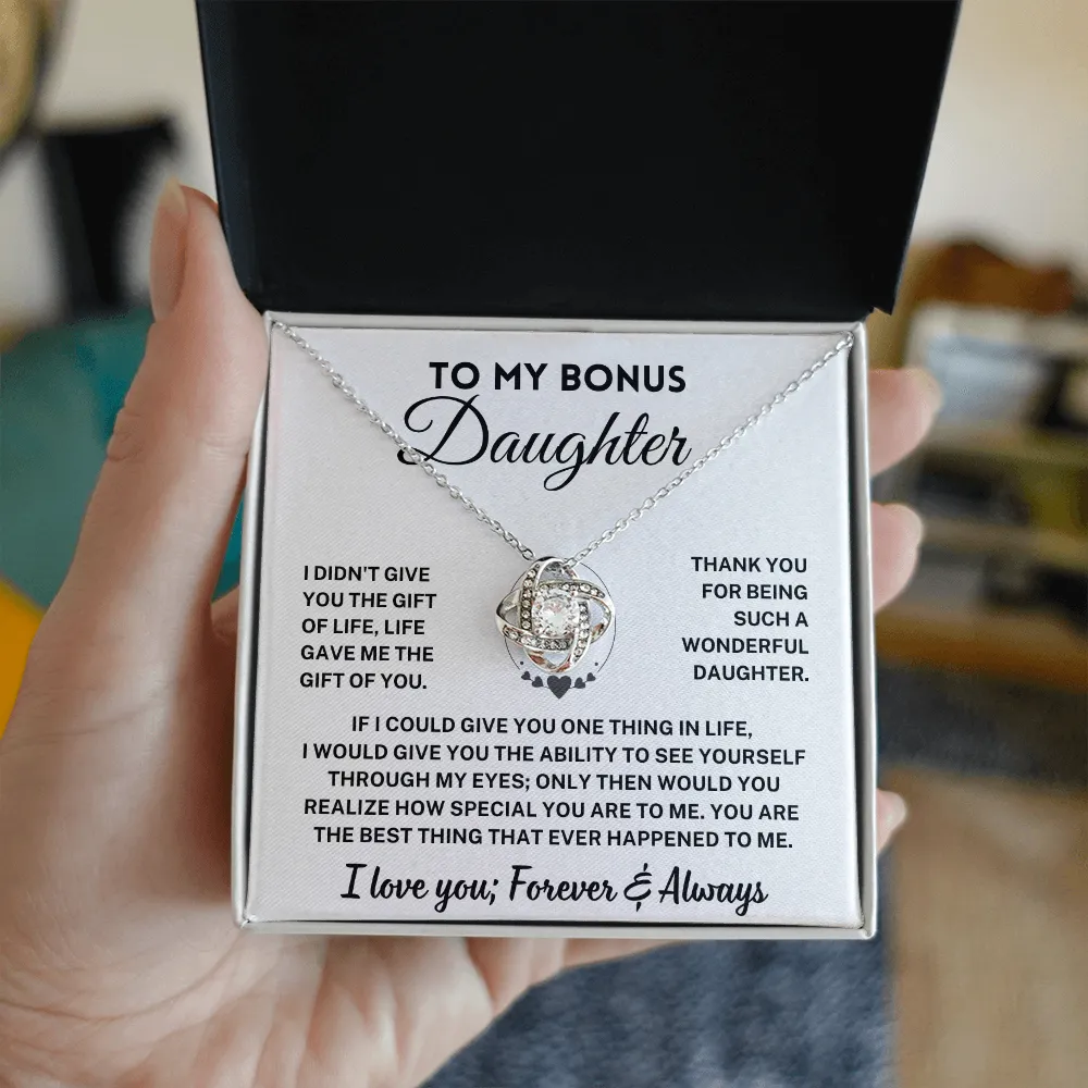 Bonus Daughter Gift, "Forever & Always", Knot Necklace