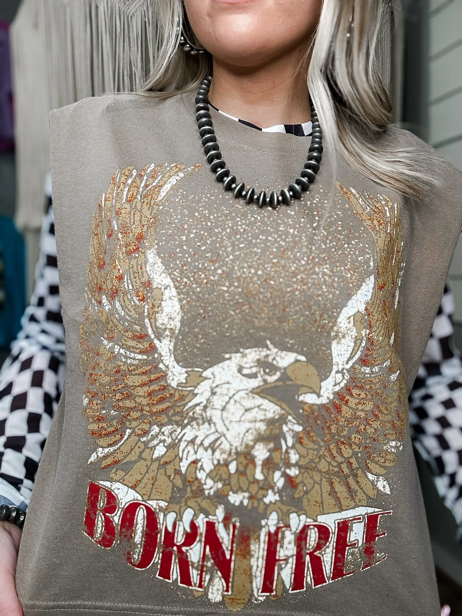 Born Free Midriff boxy Muscle crop tee
