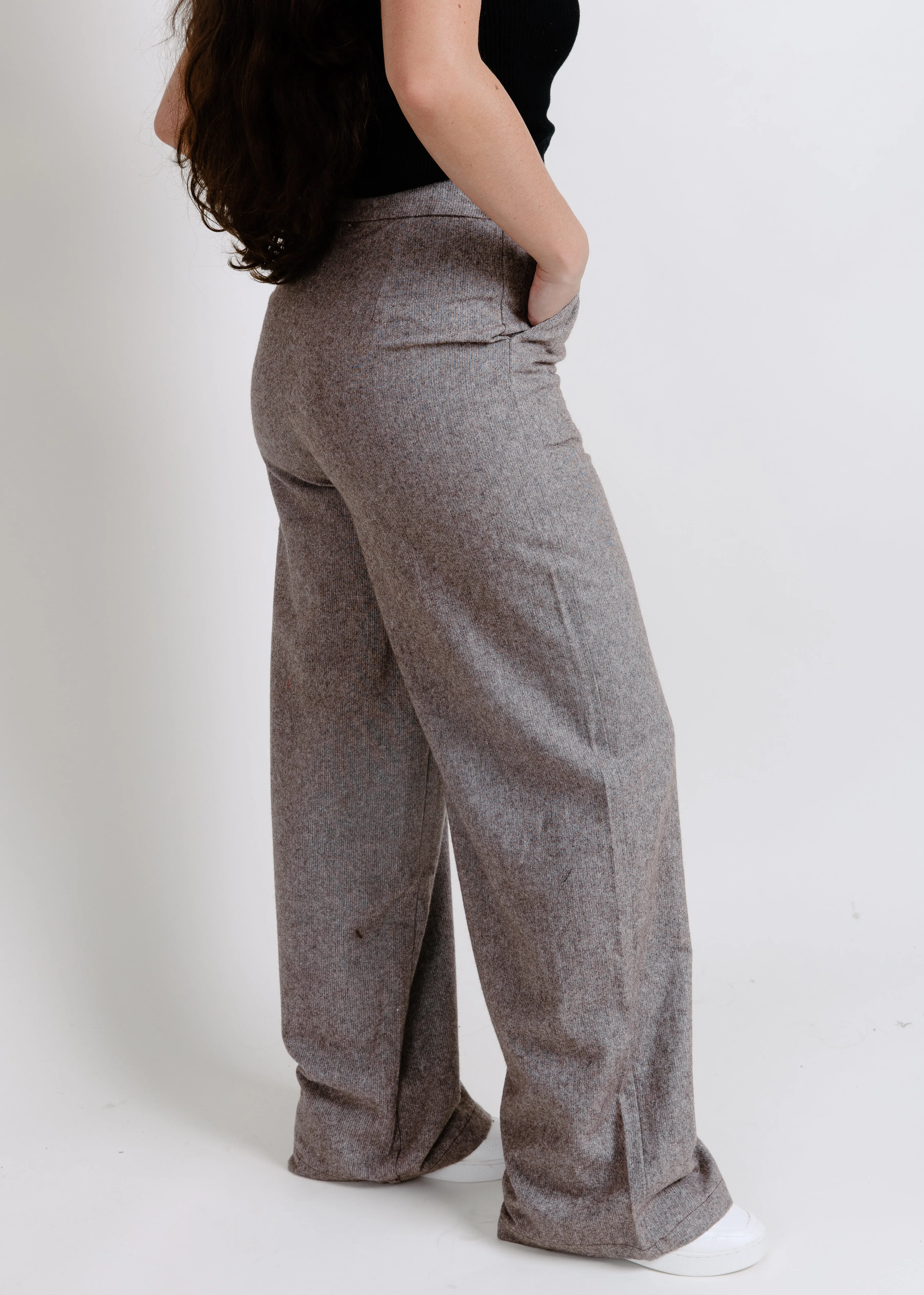 Briley Wide Leg Trousers - Brown