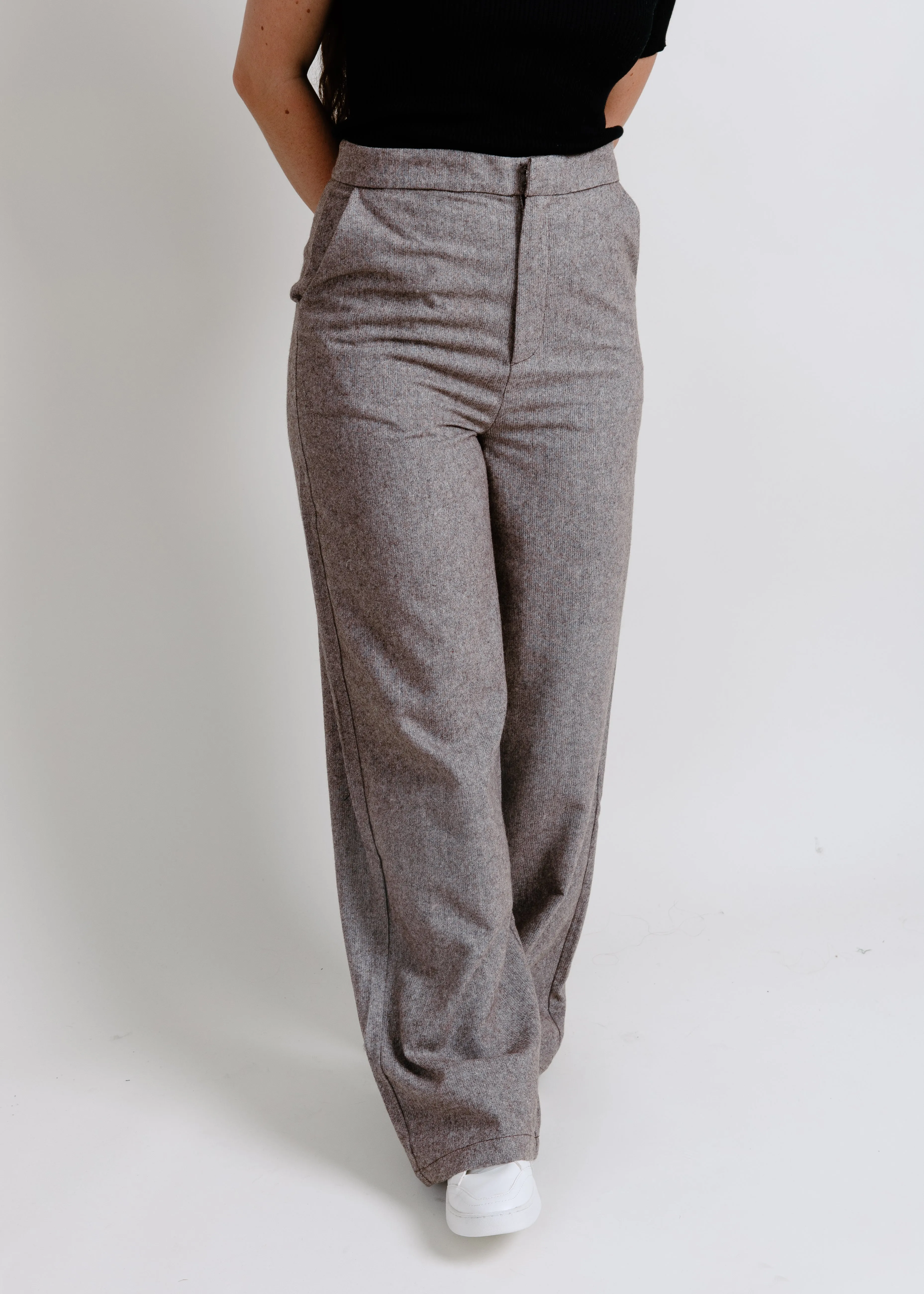 Briley Wide Leg Trousers - Brown