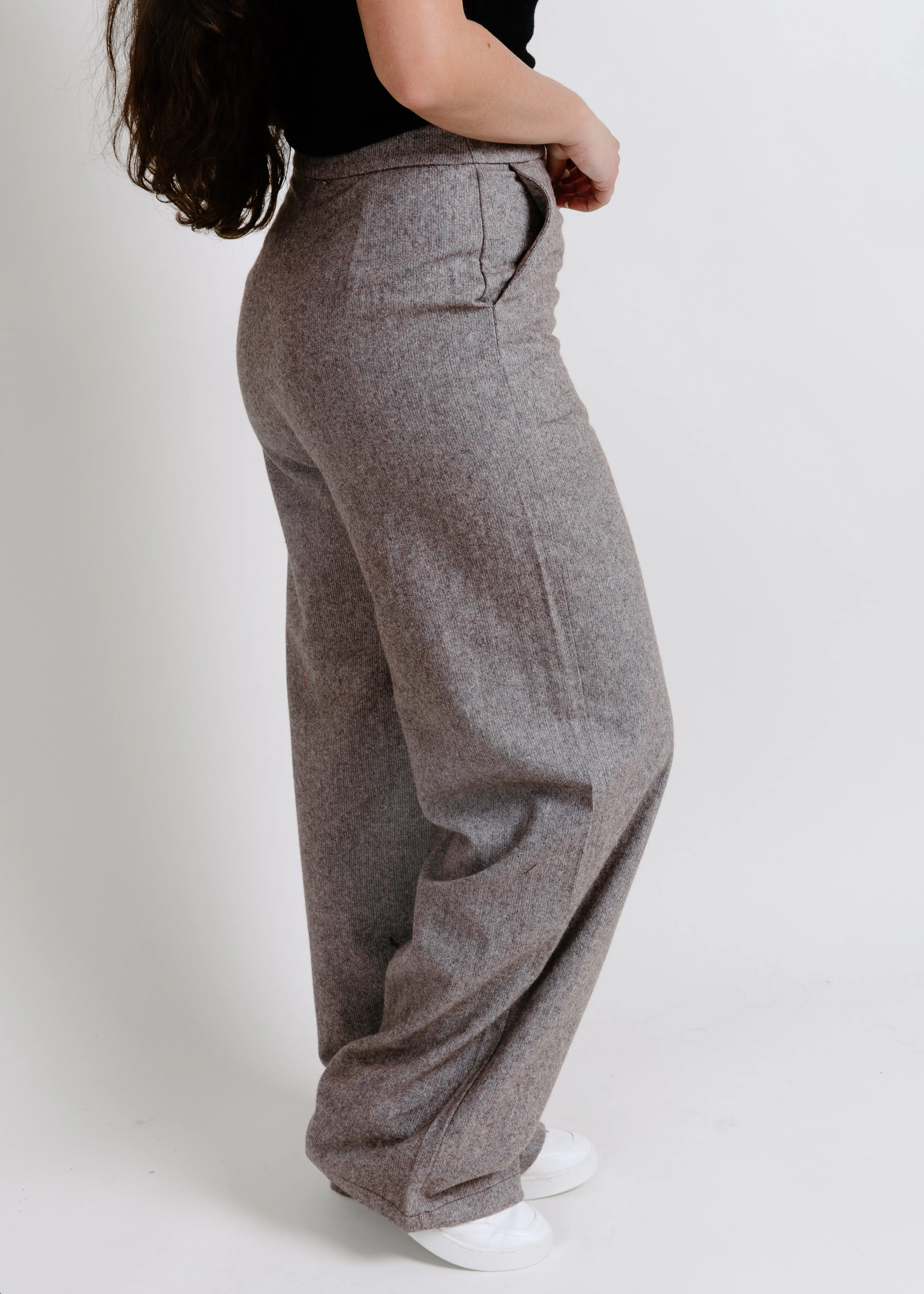 Briley Wide Leg Trousers - Brown
