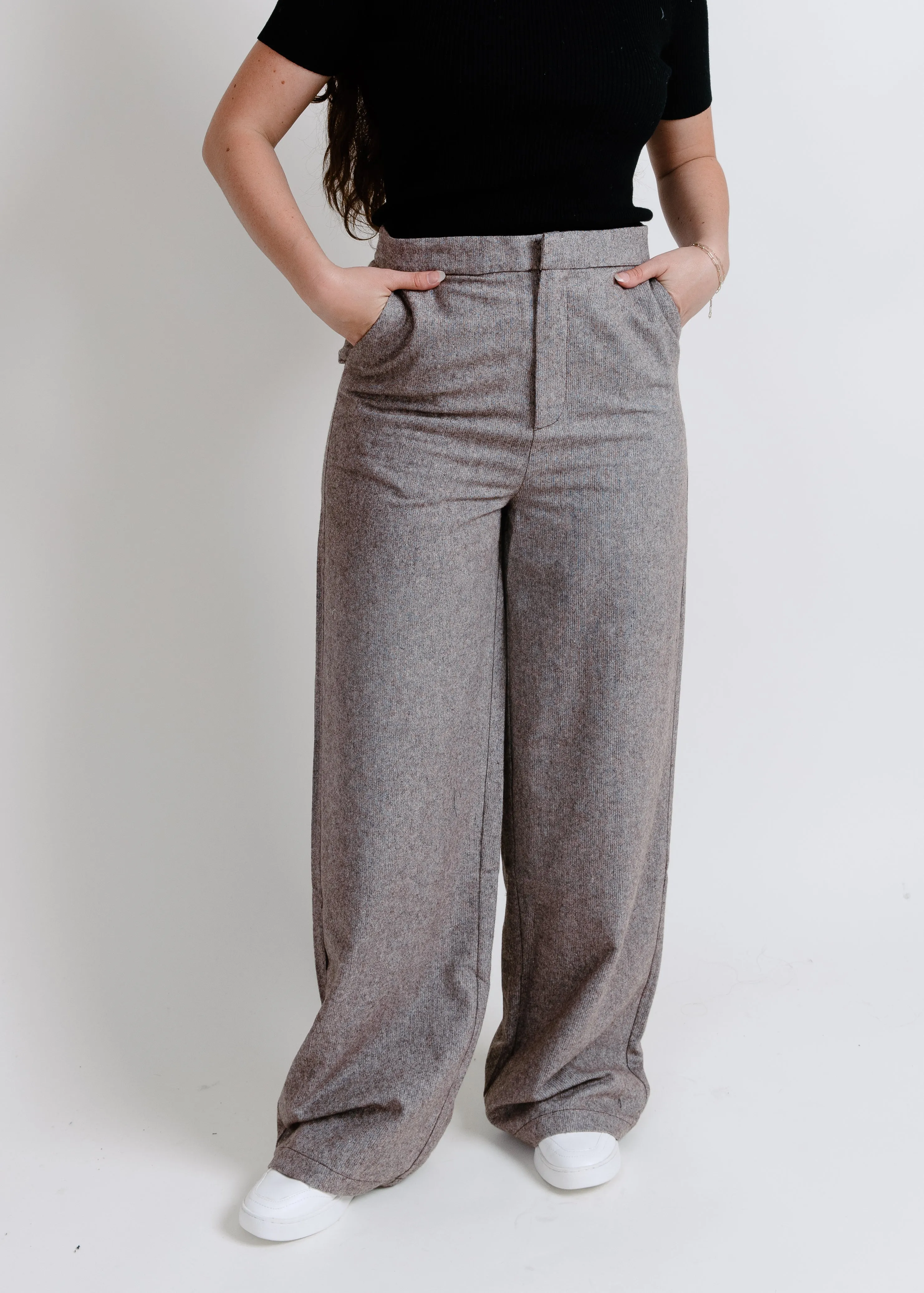 Briley Wide Leg Trousers - Brown