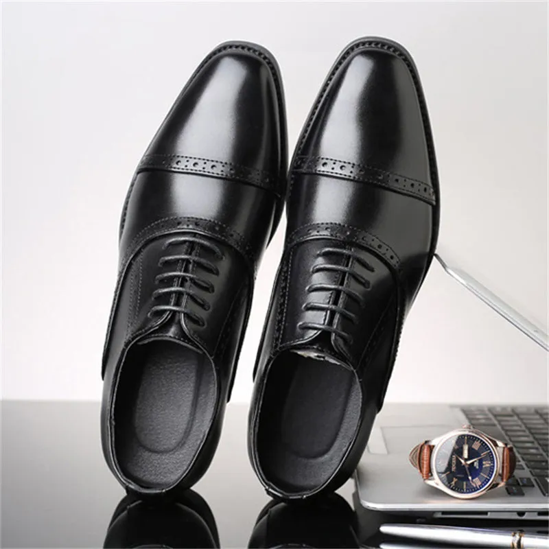 British Style Lace Up Cozy Men's Dress Shoes for Wedding