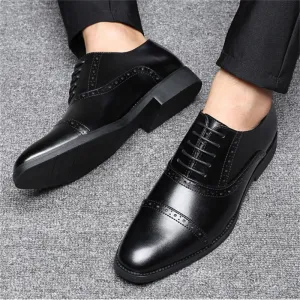British Style Lace Up Cozy Men's Dress Shoes for Wedding