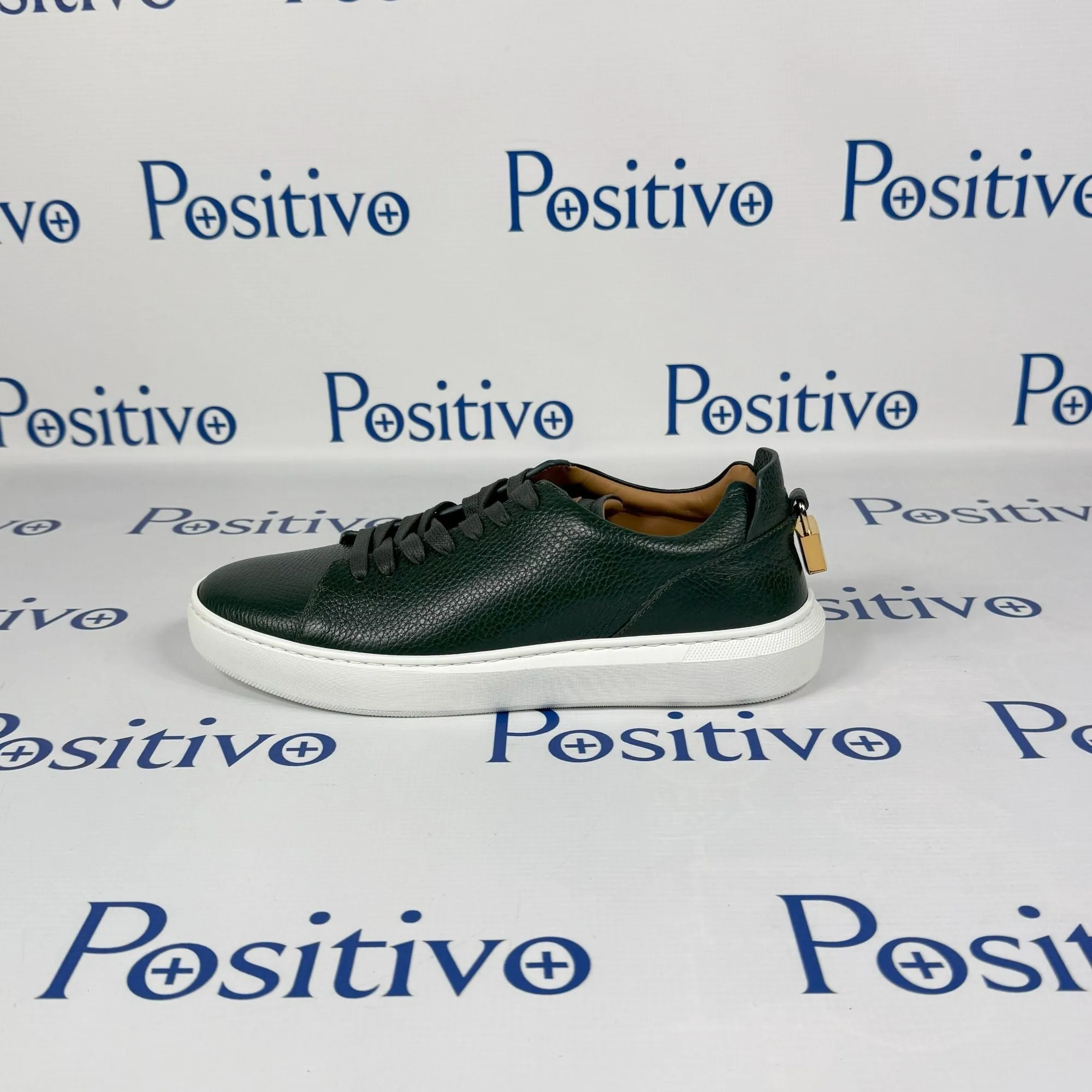 Buscemi Mens Uno Alce Emerald Leather Low Top Sneakers