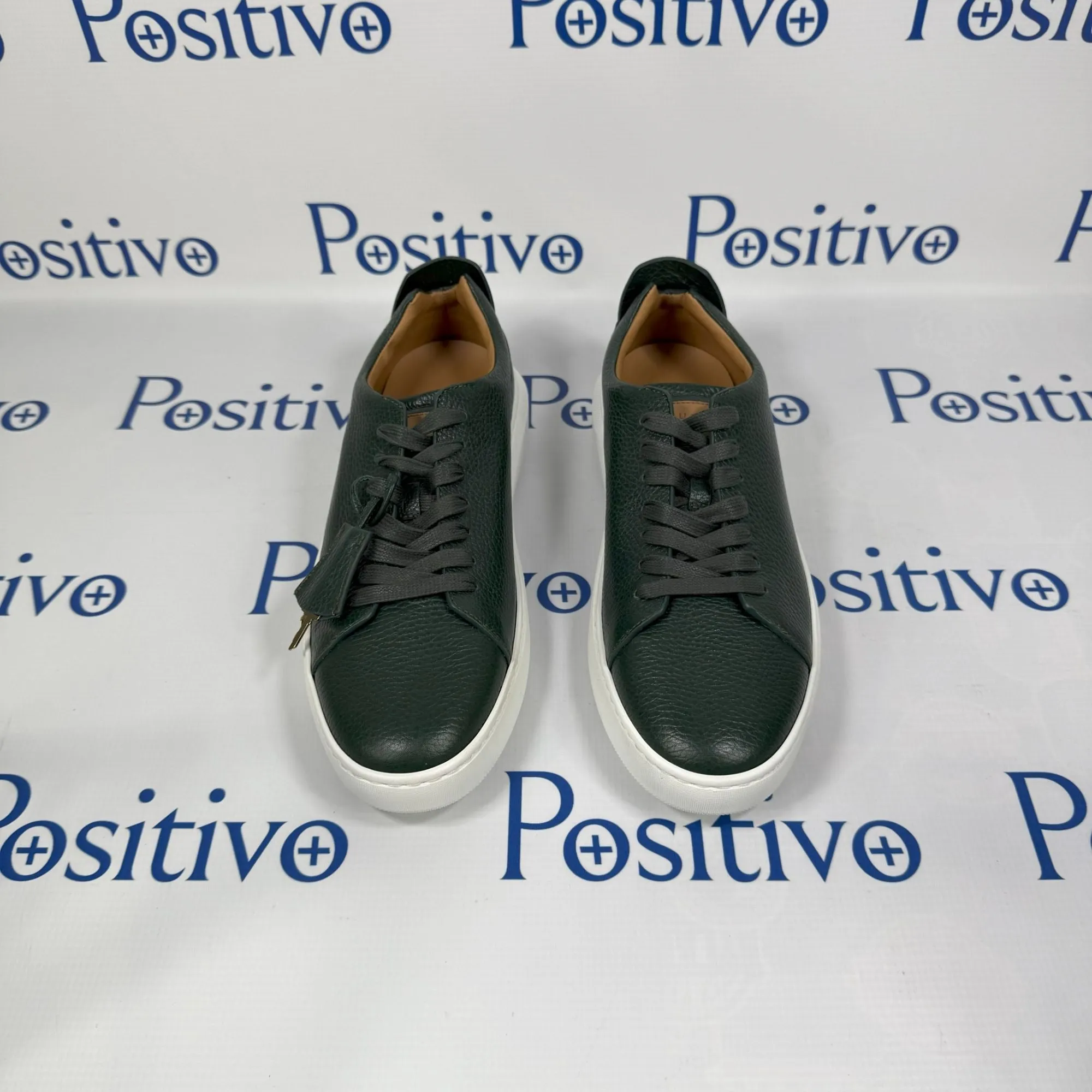 Buscemi Mens Uno Alce Emerald Leather Low Top Sneakers