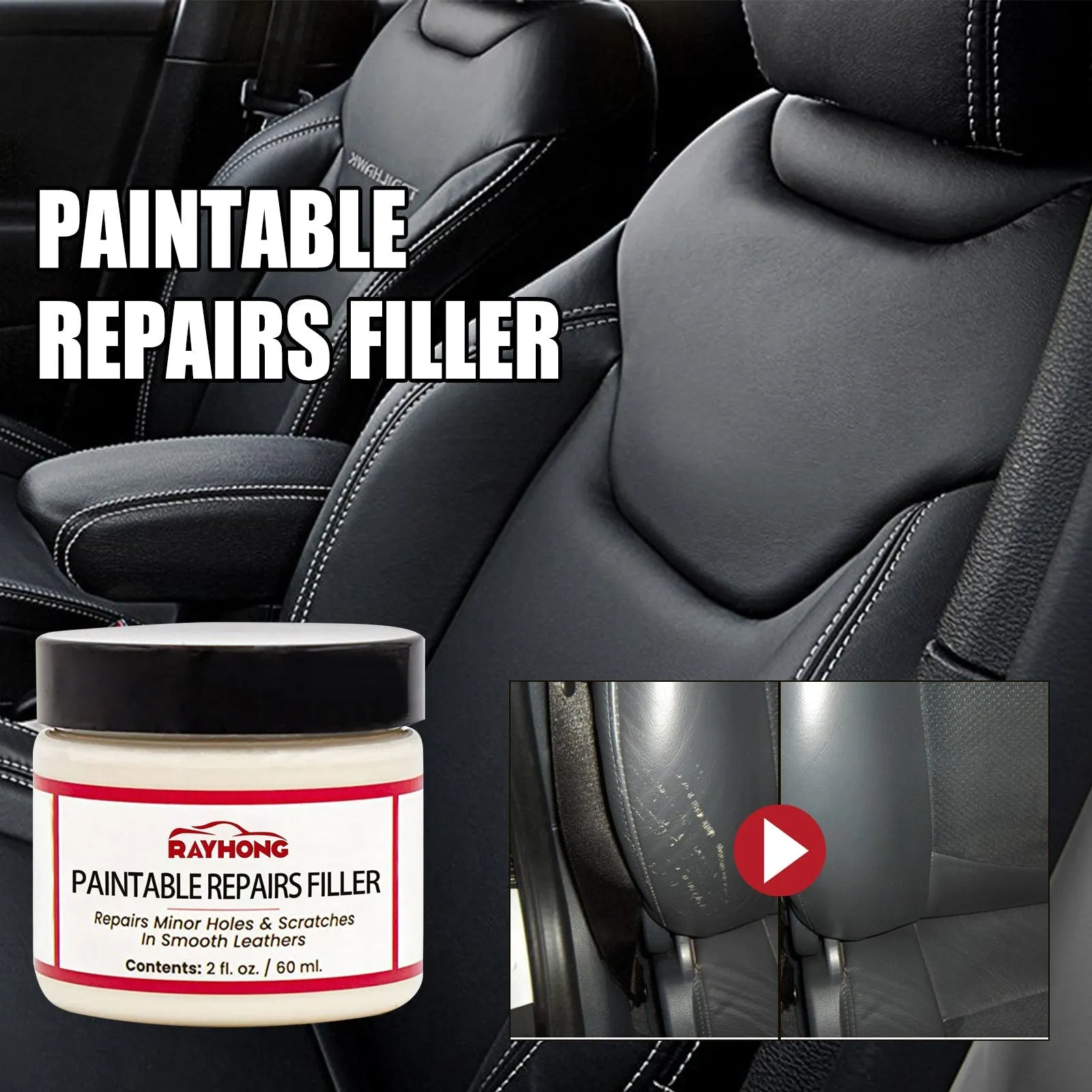 Car Auto Leather Filler Repair Cream Repair Liquid For Car Seat Sofa Scratch Restoration Cracks Tool Cleaner