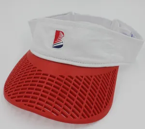 Casual Visor - White w/ Red Brim