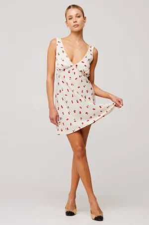 Cherry Fields Mini Dress White