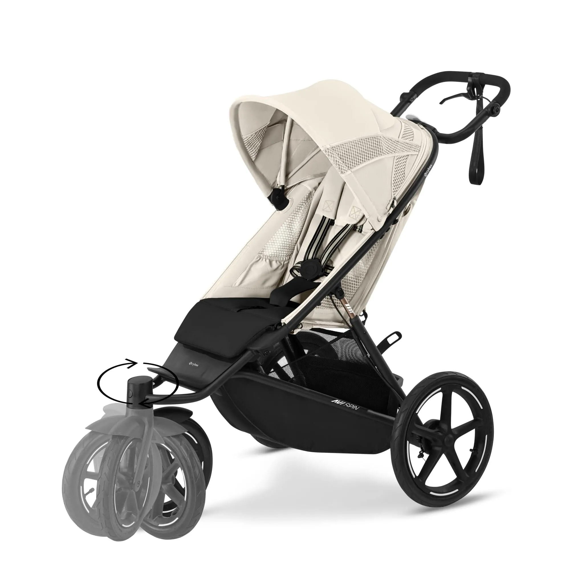 Cybex AVI Spin 3 Wheel Pram - Seashell Beige