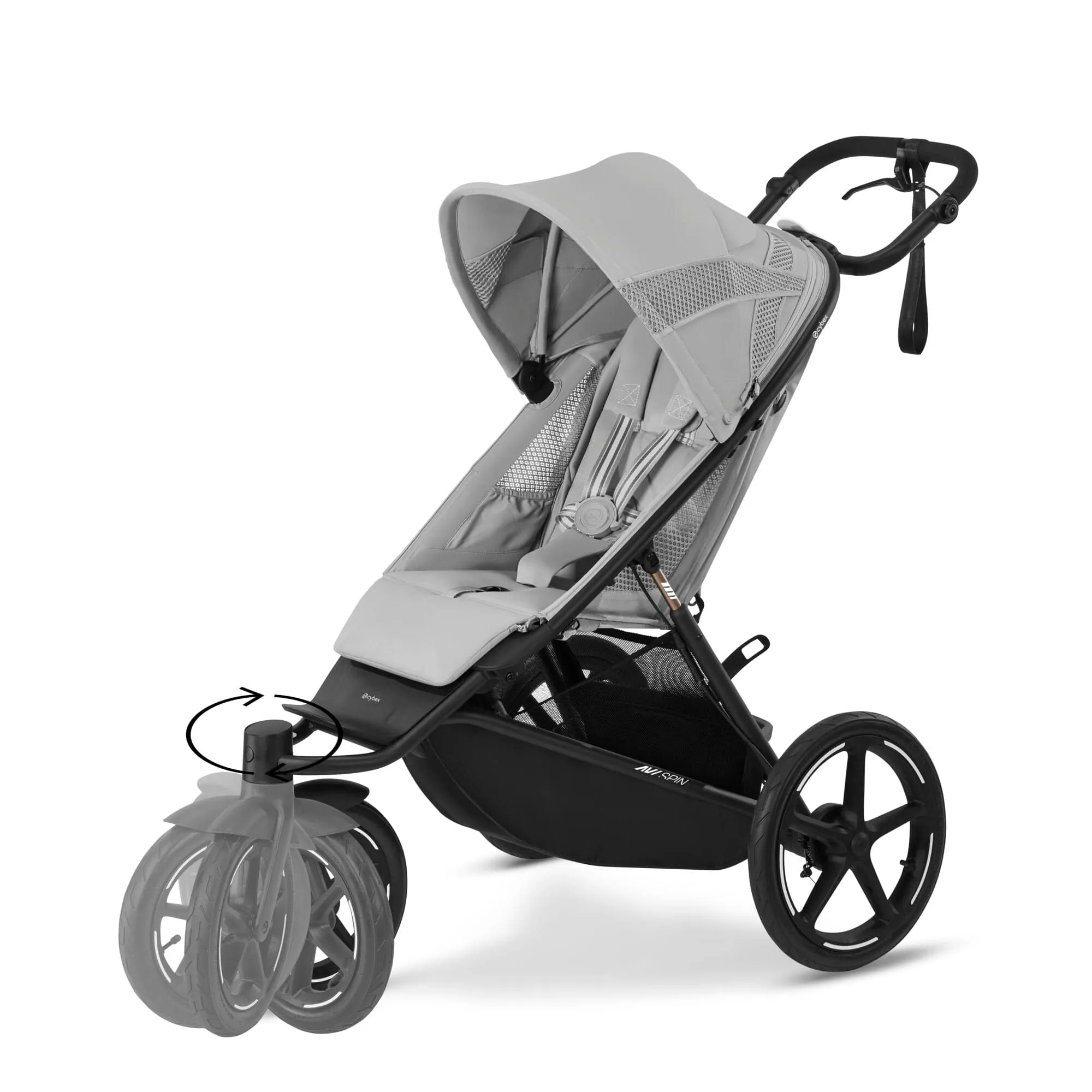 Cybex AVI Spin, Aton B2 Travel System - Fog Grey