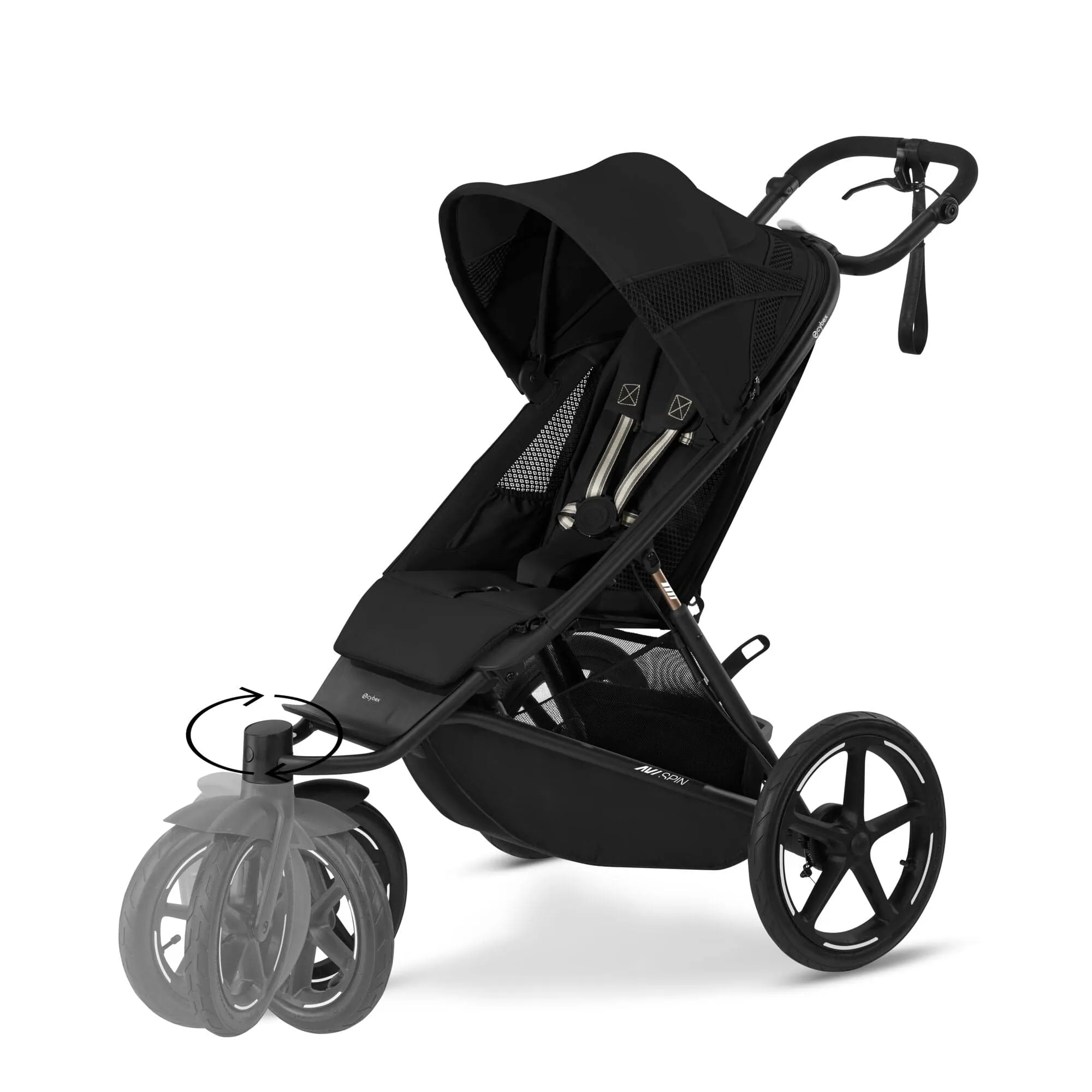 Cybex AVI Spin, Aton B2 Travel System - Moon Black