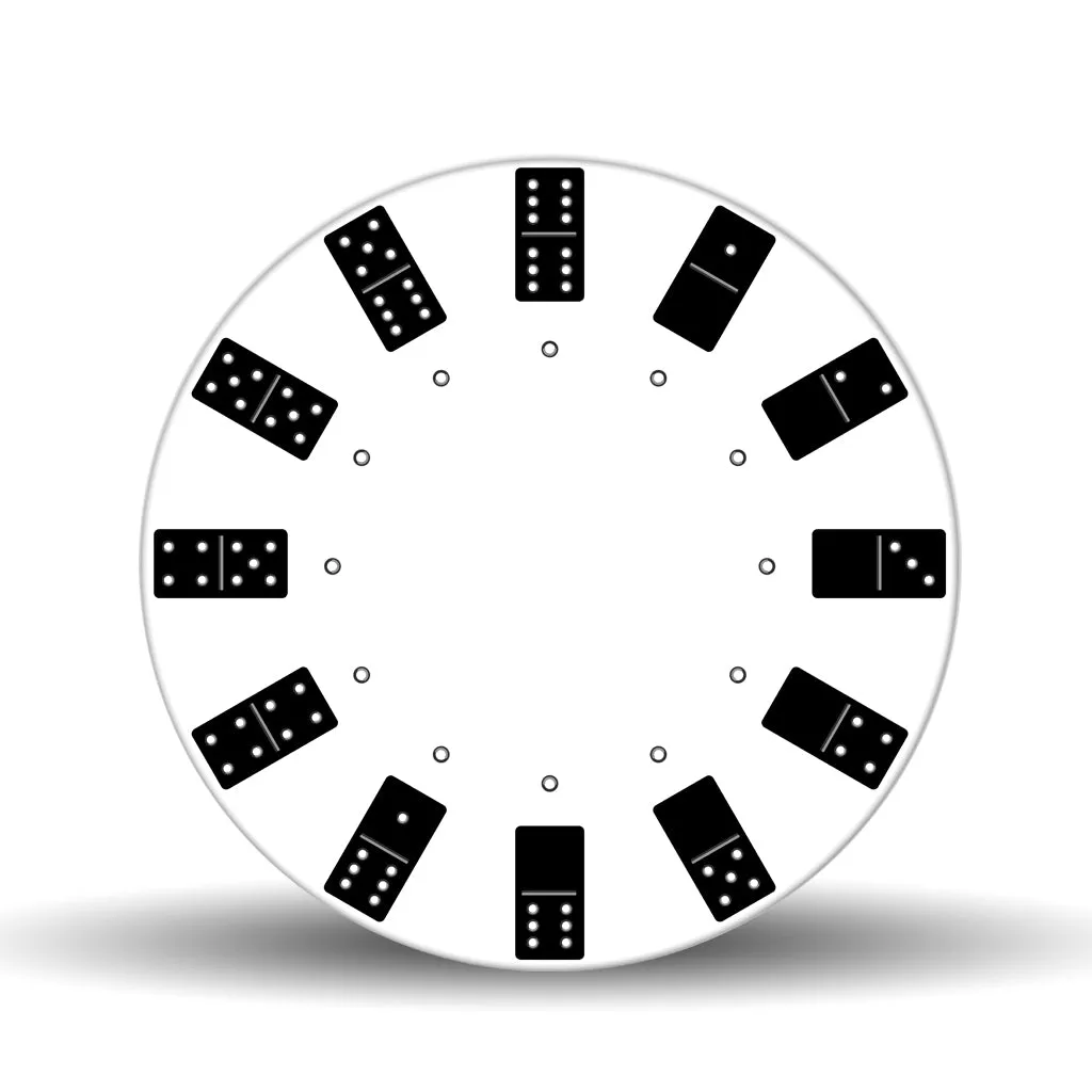 Dice 'n Dominoes <br>Glass Table Spinner 17.75"