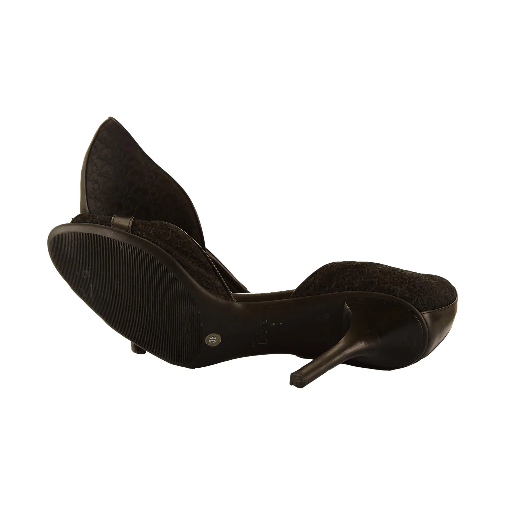 Dior Black Logo Plaque Heels