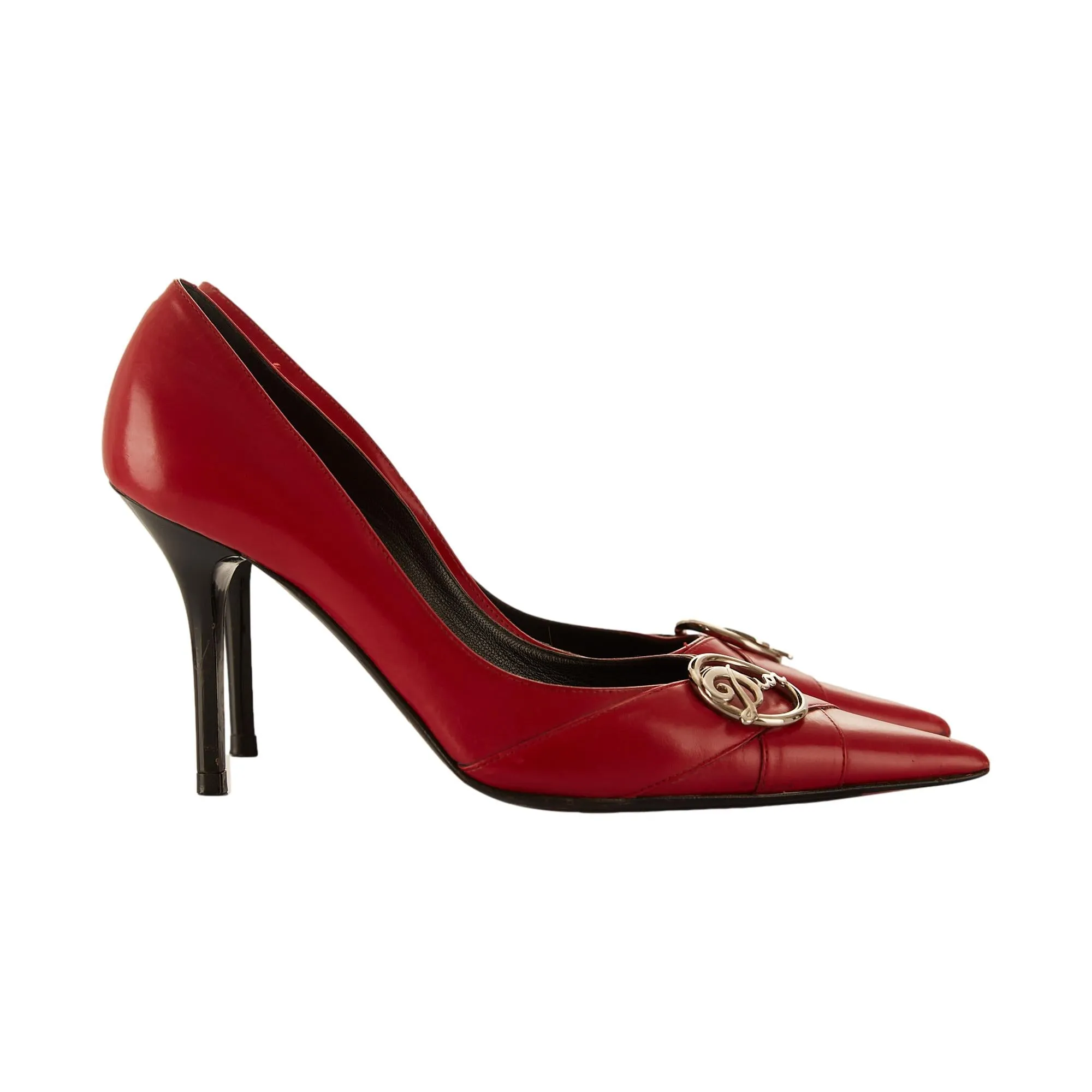 Dior Red Logo Pendant Heels