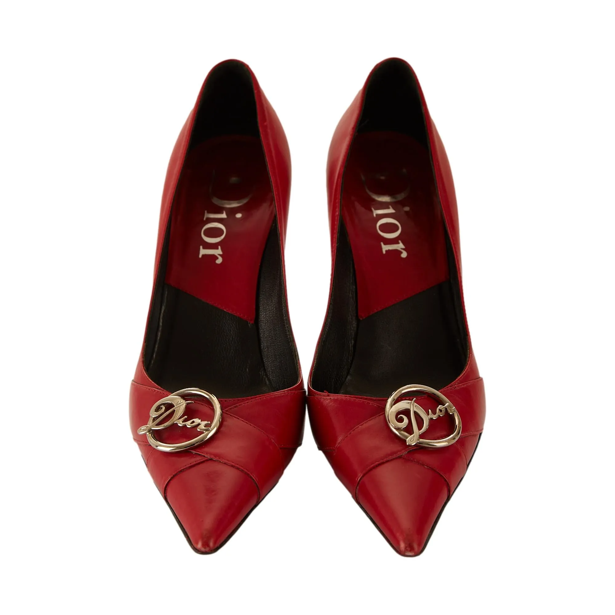 Dior Red Logo Pendant Heels