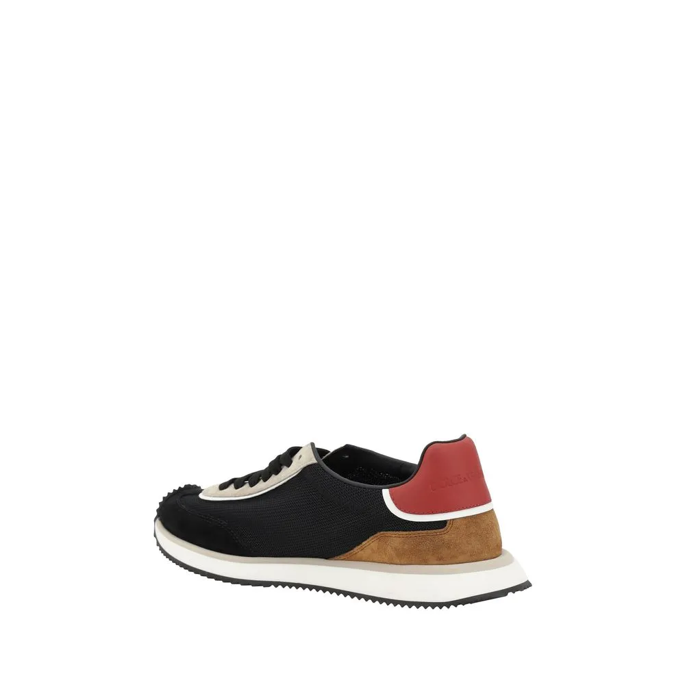 Dolce&Gabbana Men Black Sneakers Suede Leather Logo Lace Up Casual Trainer Shoes