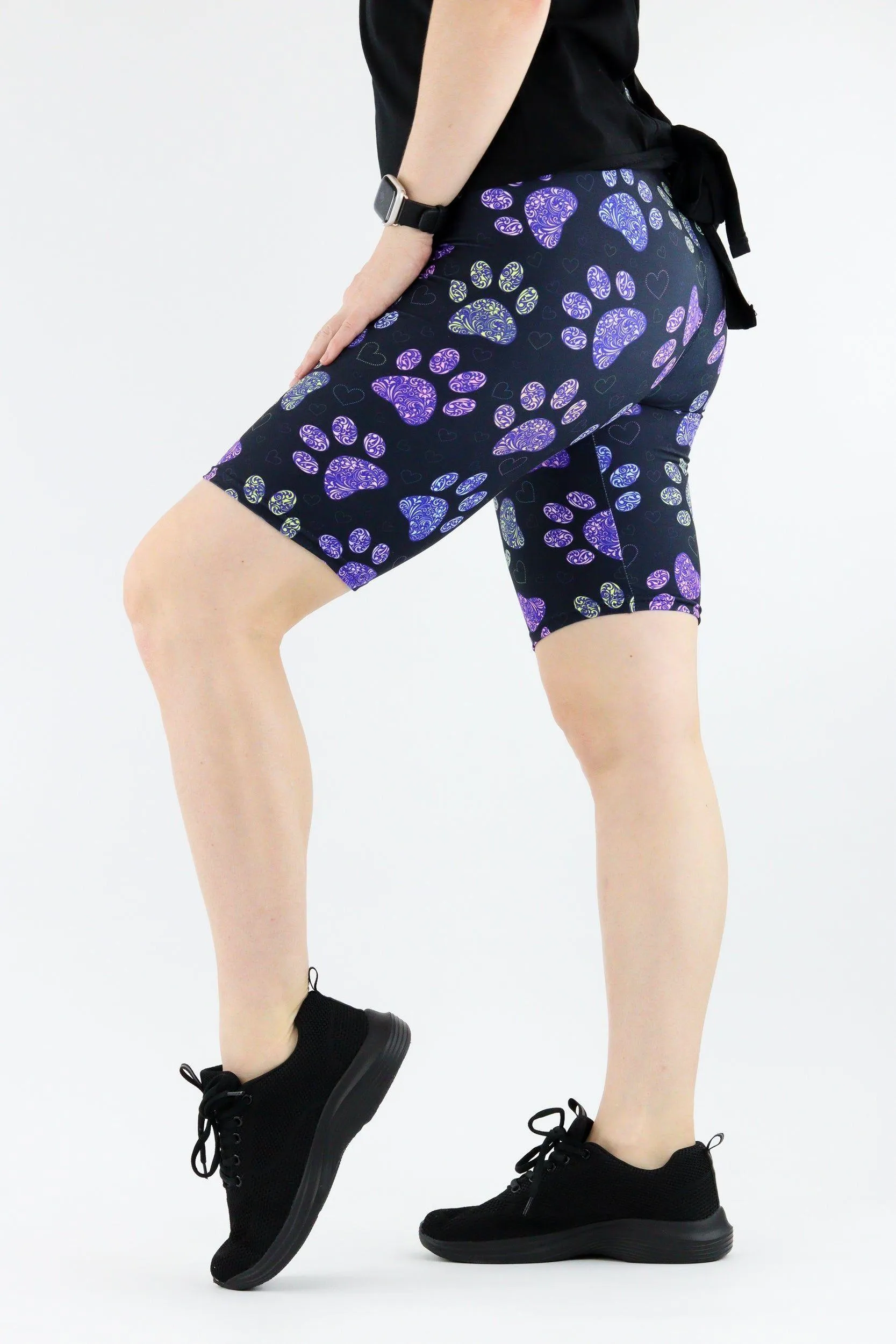 Floral Paws - Casual Long Shorts