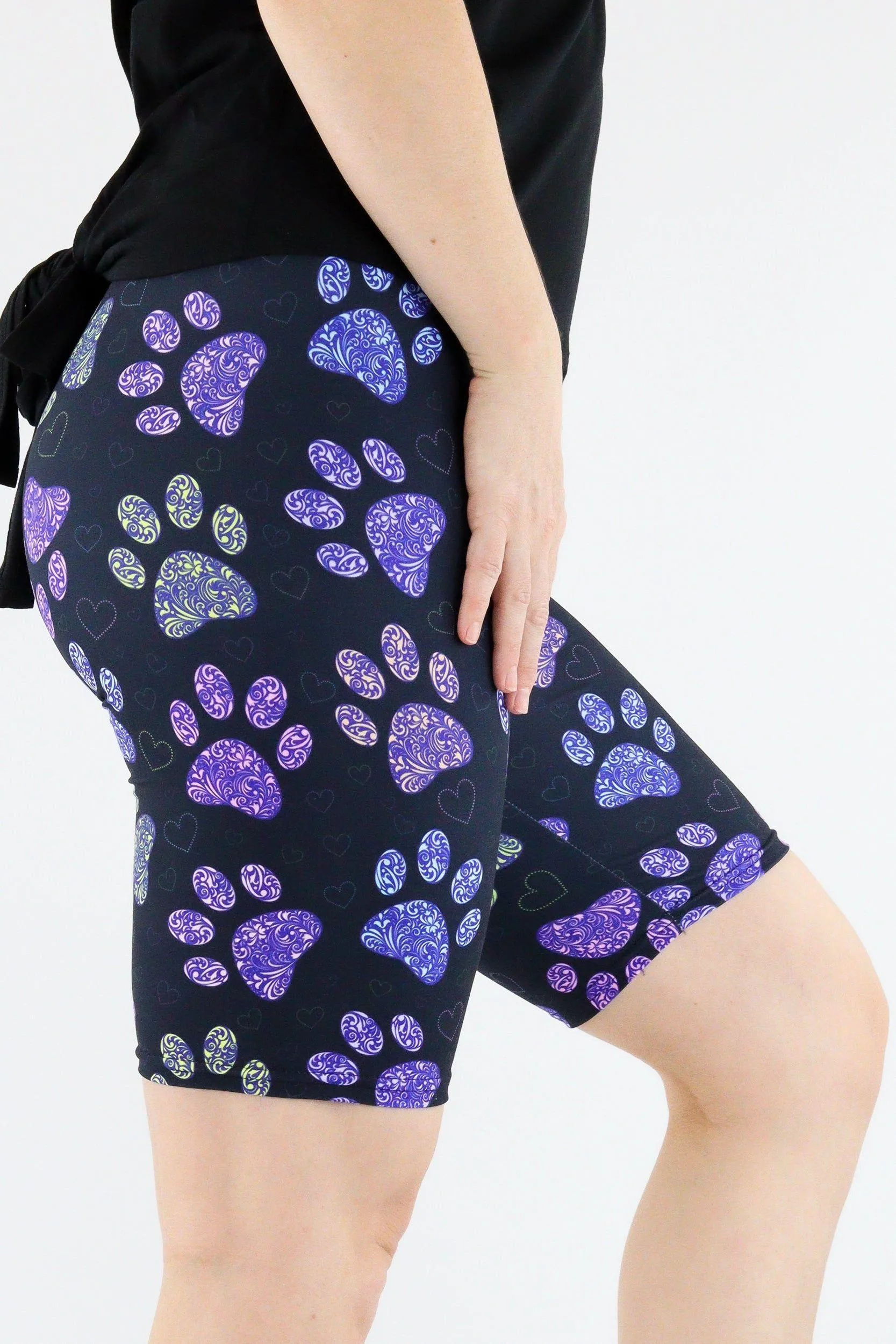 Floral Paws - Casual Long Shorts