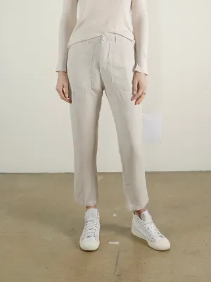 Frankie Utility Pant in Linen - Cement