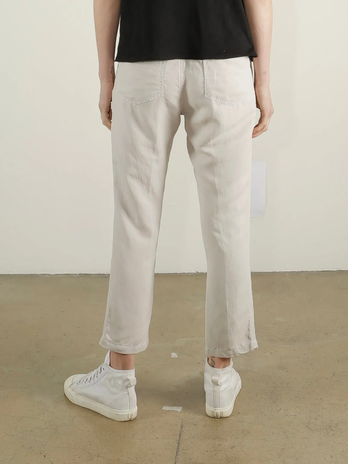 Frankie Utility Pant in Linen - Cement