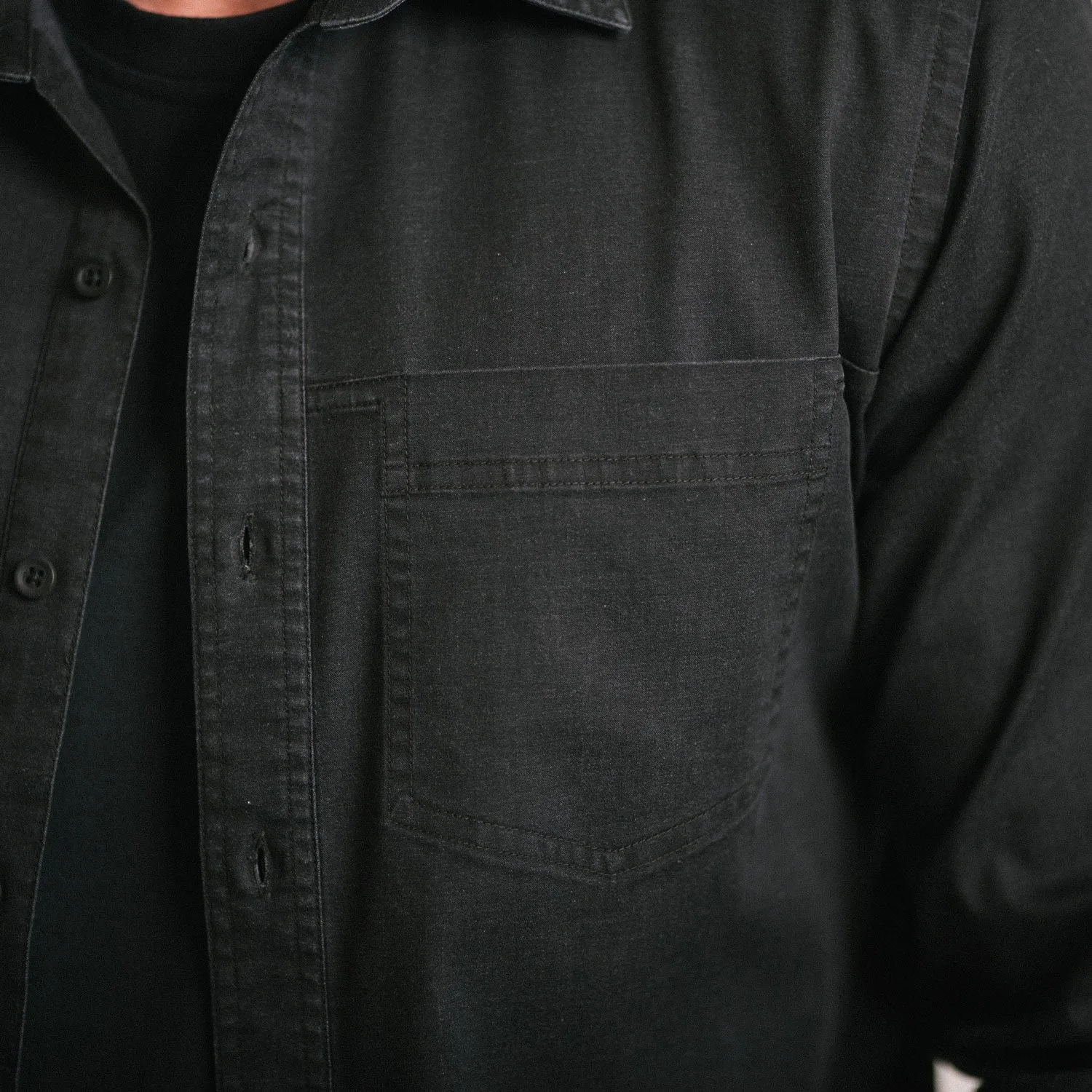 Freelancer Casual Shirt – Black Cotton Stretch Twill