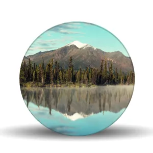 Frigid Lake Glass Lazy Susan Table Spinner 17.75"