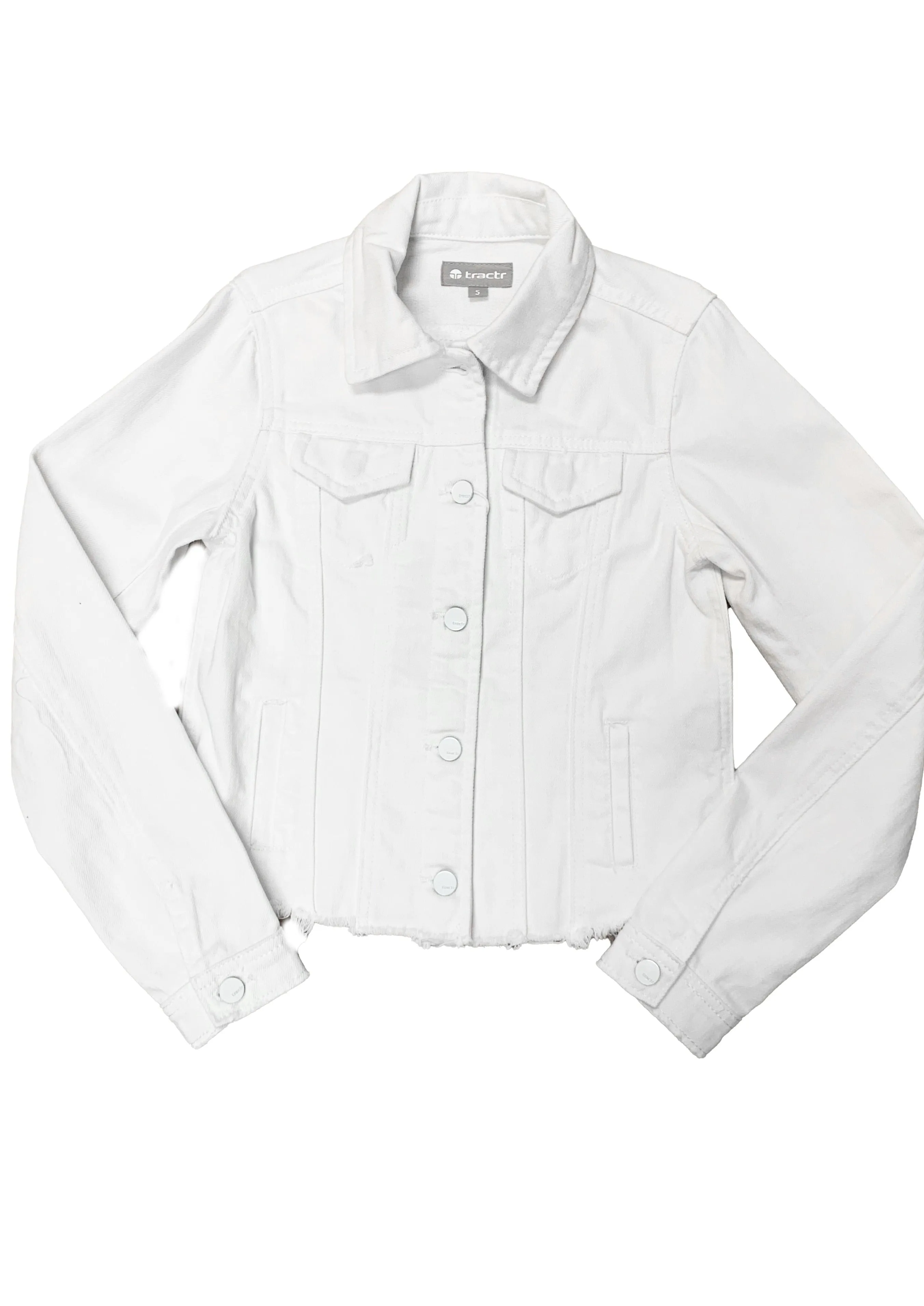 Girls Tractr Denim Jacket - White