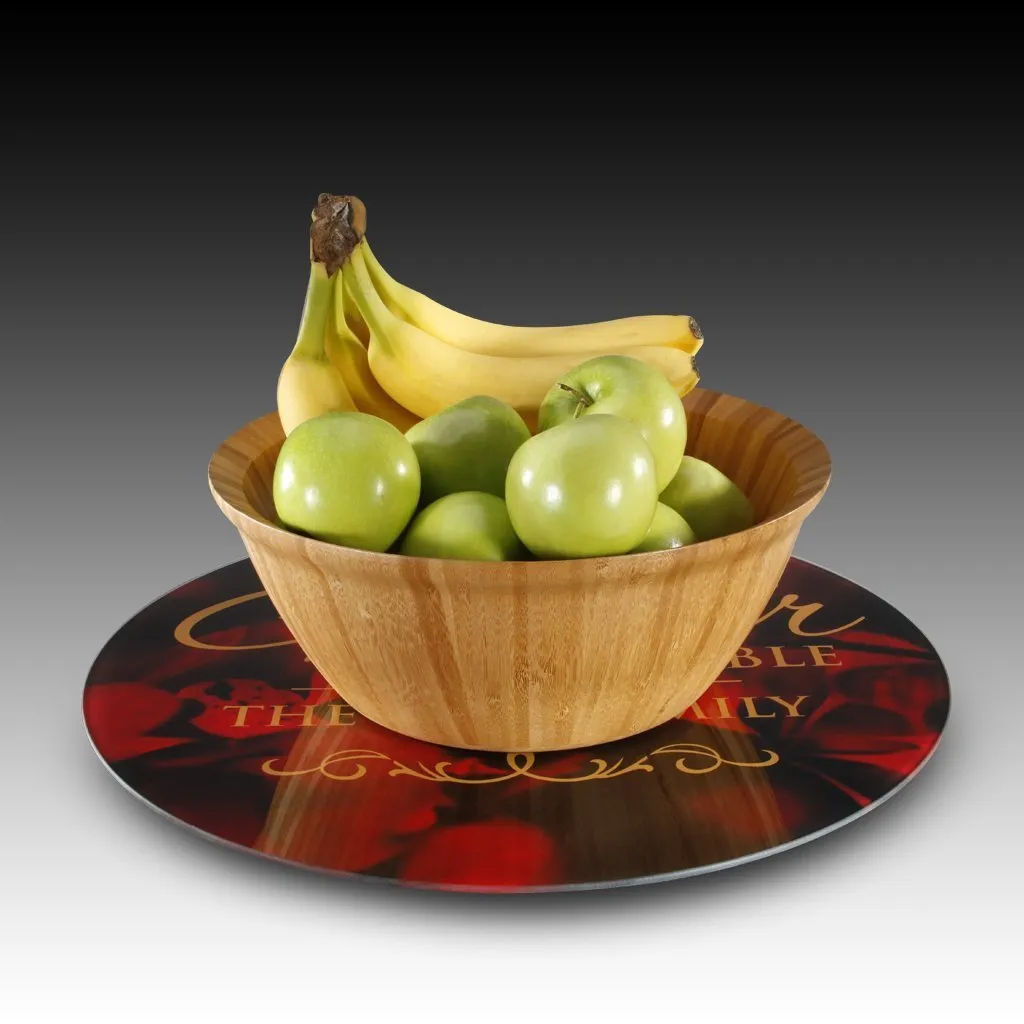 Glacier Glass Lazy Susan Table Spinner 17.75"