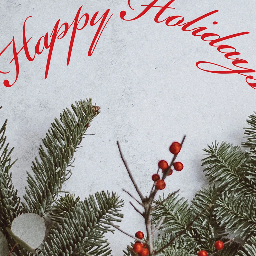 Happy Holidays <br>Glass Table Spinner 17.75"