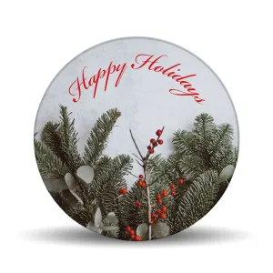 Happy Holidays <br>Glass Table Spinner 17.75"