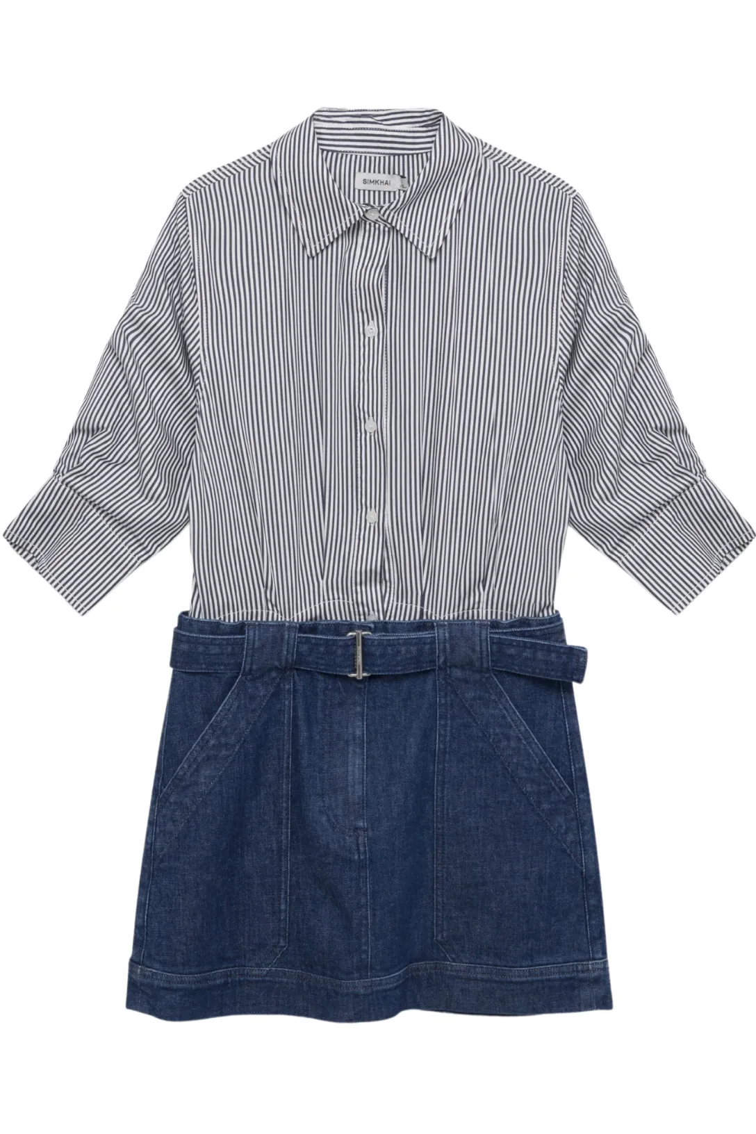 Harlowe Denim Mini Dress | Indigo Stripe Multi
