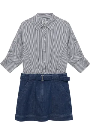 Harlowe Denim Mini Dress | Indigo Stripe Multi