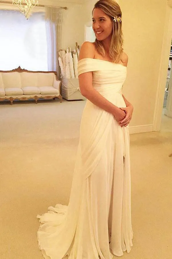 High Quality Strapless Off The Shoulder Sleeves Long Wedding Dresses WD016