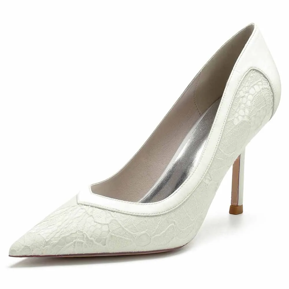 Lace Bridal Heels Party Pumps Formal Dress Shoes