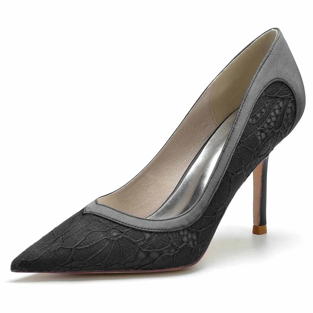 Lace Bridal Heels Party Pumps Formal Dress Shoes