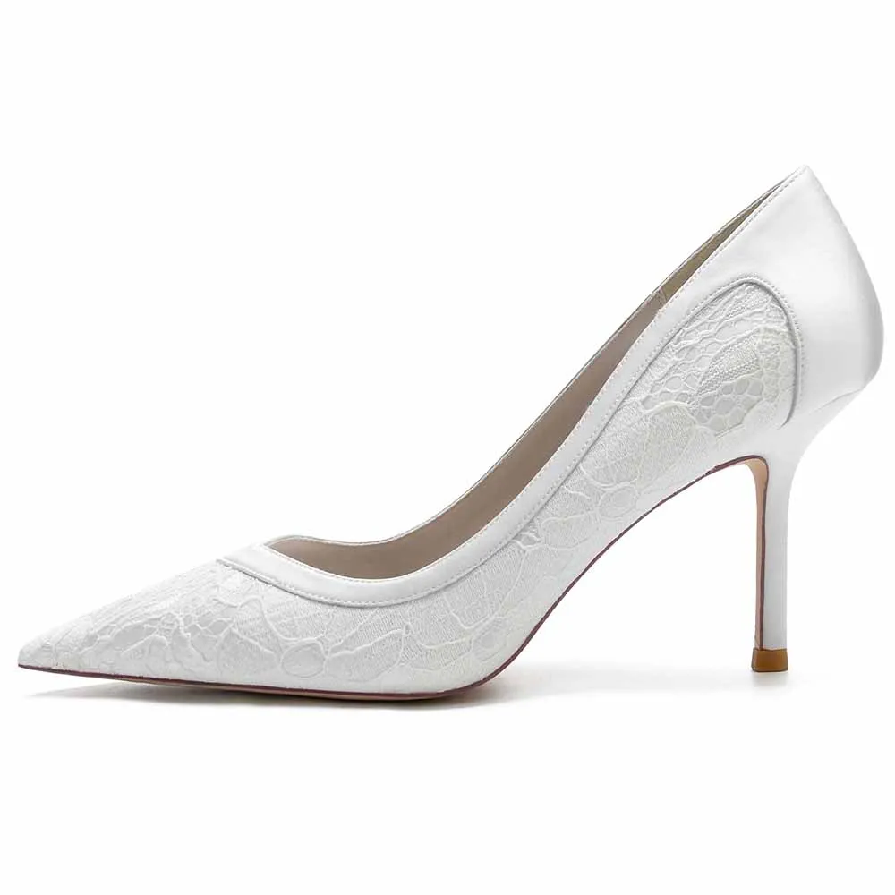 Lace Bridal Heels Party Pumps Formal Dress Shoes