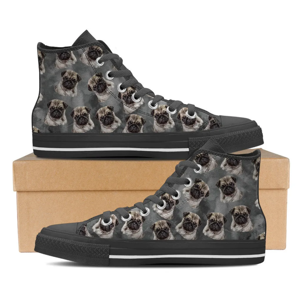 Loyal Pugs Mens High Top Shoe (Black)