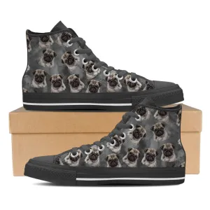 Loyal Pugs Mens High Top Shoe (Black)