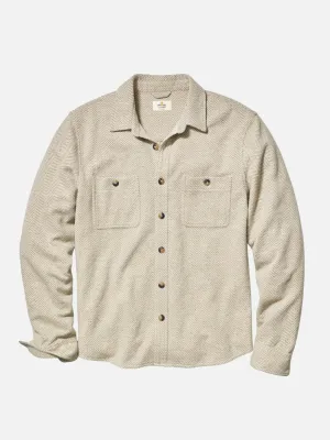 Marine Layer Pacifica Stretch Twill Shirt - Taupe Herringbone