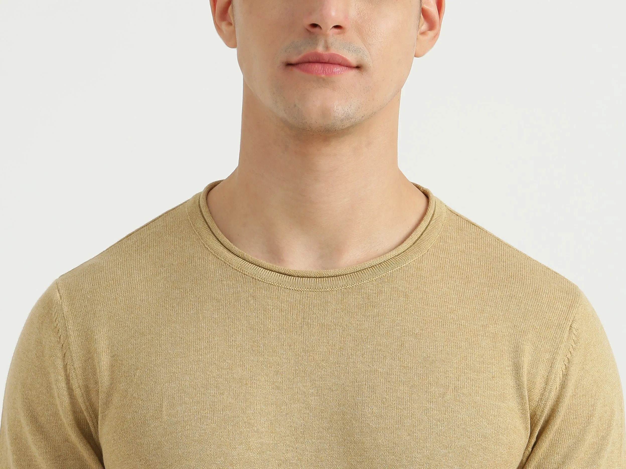 Mens Long Sleeve Solid Sweater
